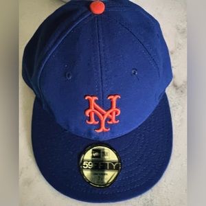 New Era 59fifty New York Mets Baseball Cap Size 7 1/4 Fitted Hat.